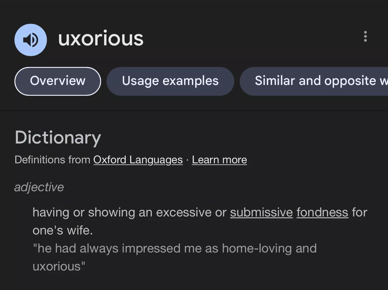 Word of the day: uxorious
