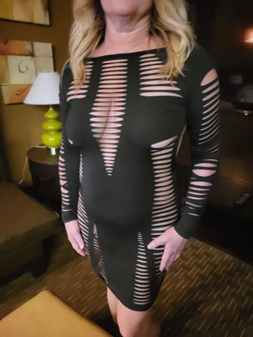 Another slutty Vegas dress hubby bought me...I have one goal in mind wearing this out :) I am sure you can guess what it is !