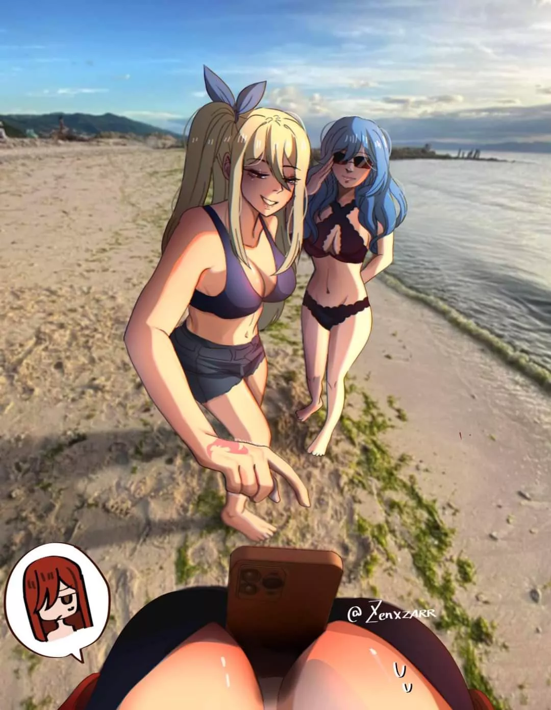 Erza boob camera challenge ft Lucy and Juvia (lenxzarrius) [Fairy Tail]