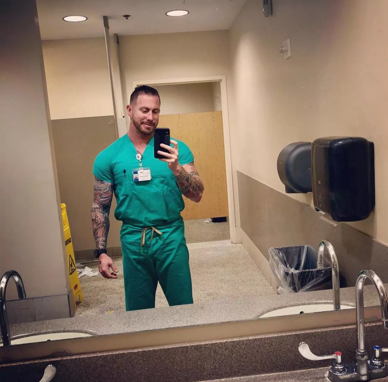 Halfway through the Saturday shift.