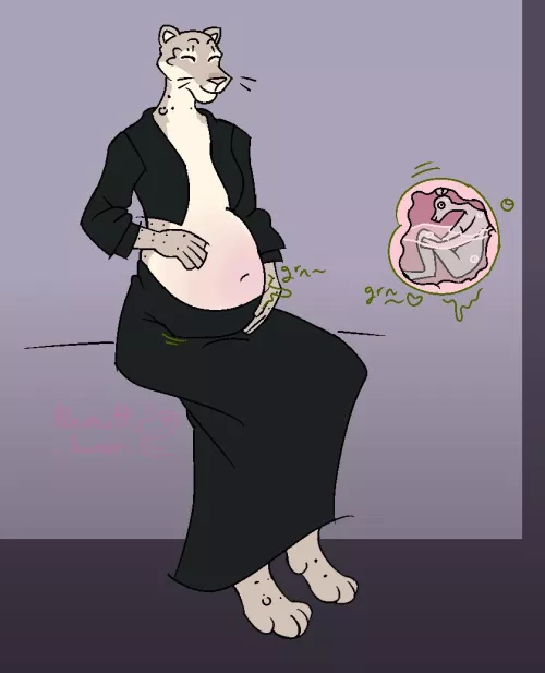 {image} Small snack (llamutt_lumen) [furry] [F/?] [Female snow leopard pred] [unwilling prey] [size difference]