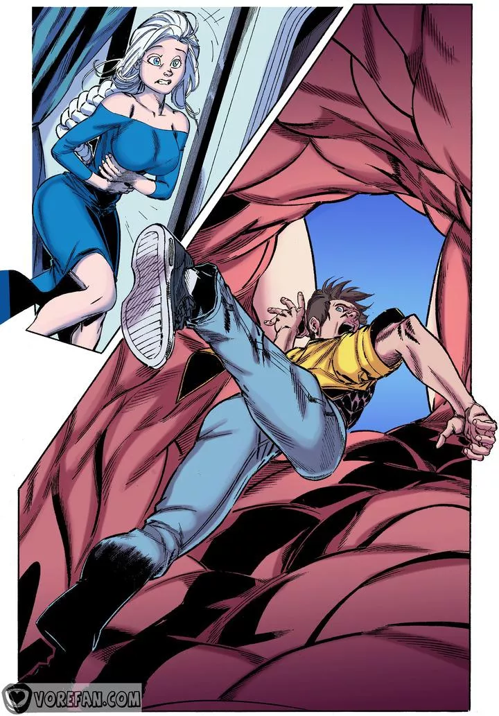 {image} Trapped in Ice? (Gabriel Rearte) [oral vore, unaware, giantess, shrunken man, sizeplay vore, crossover, fan art]