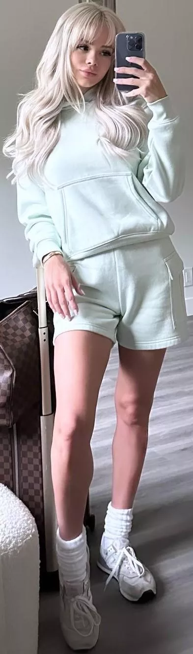 Looking At Her Phone