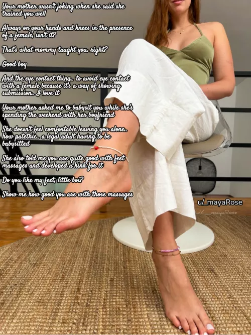 Mommy's friend is babysitting you