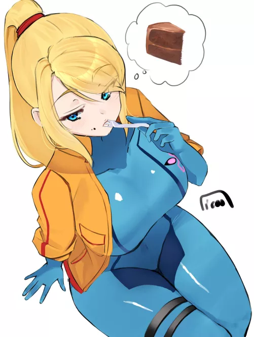 Samus wants cake.. artwork by (icoo)