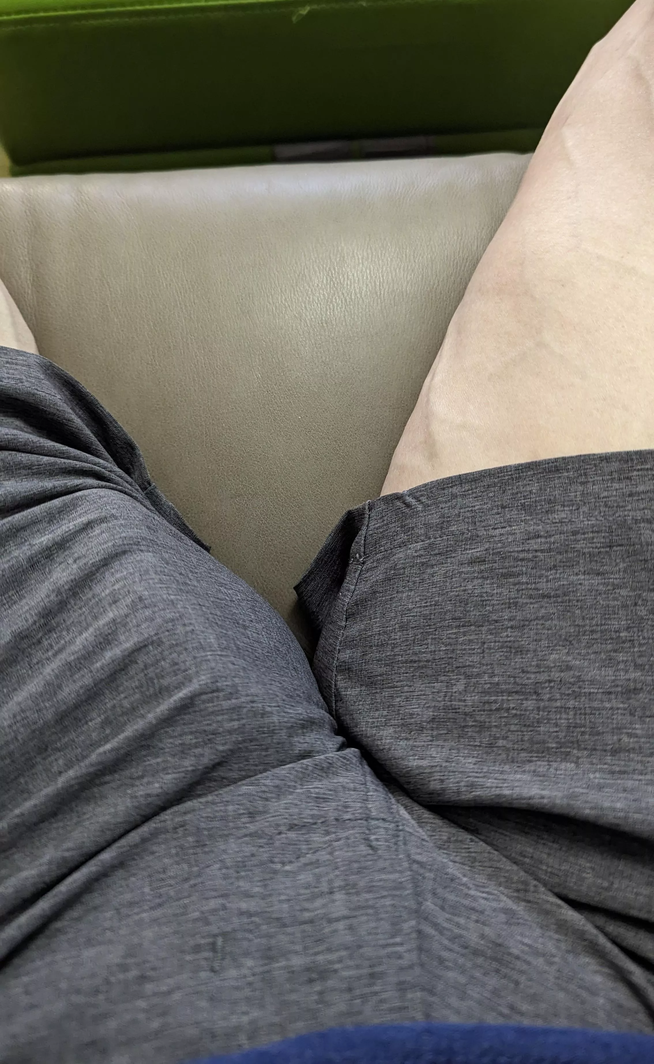 A buddy sent a hot pic that gave me a semi in my shorts while I was sitting next to my spouse. 