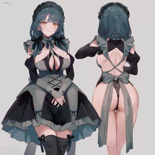 A Grey and black maid