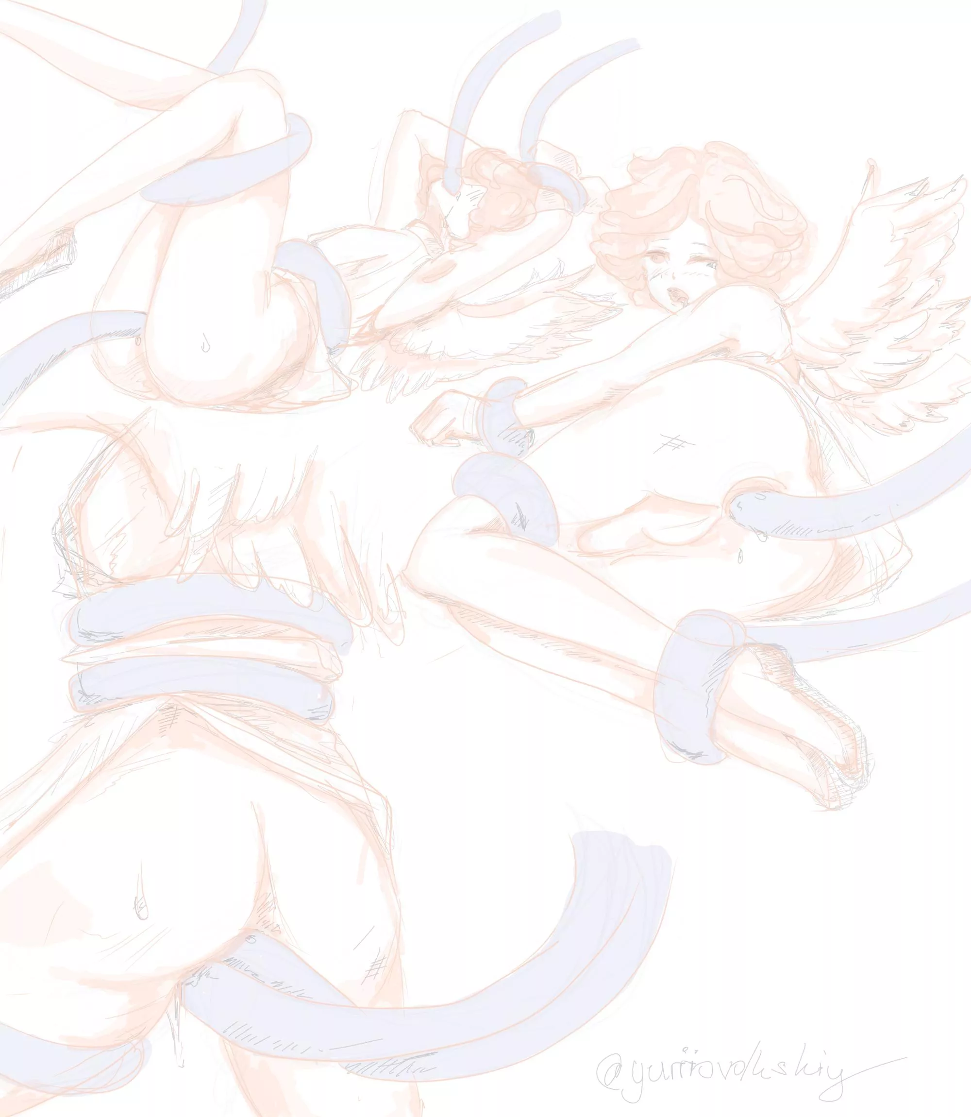 Angel trapped by tentacles, yuriiovolkskiy