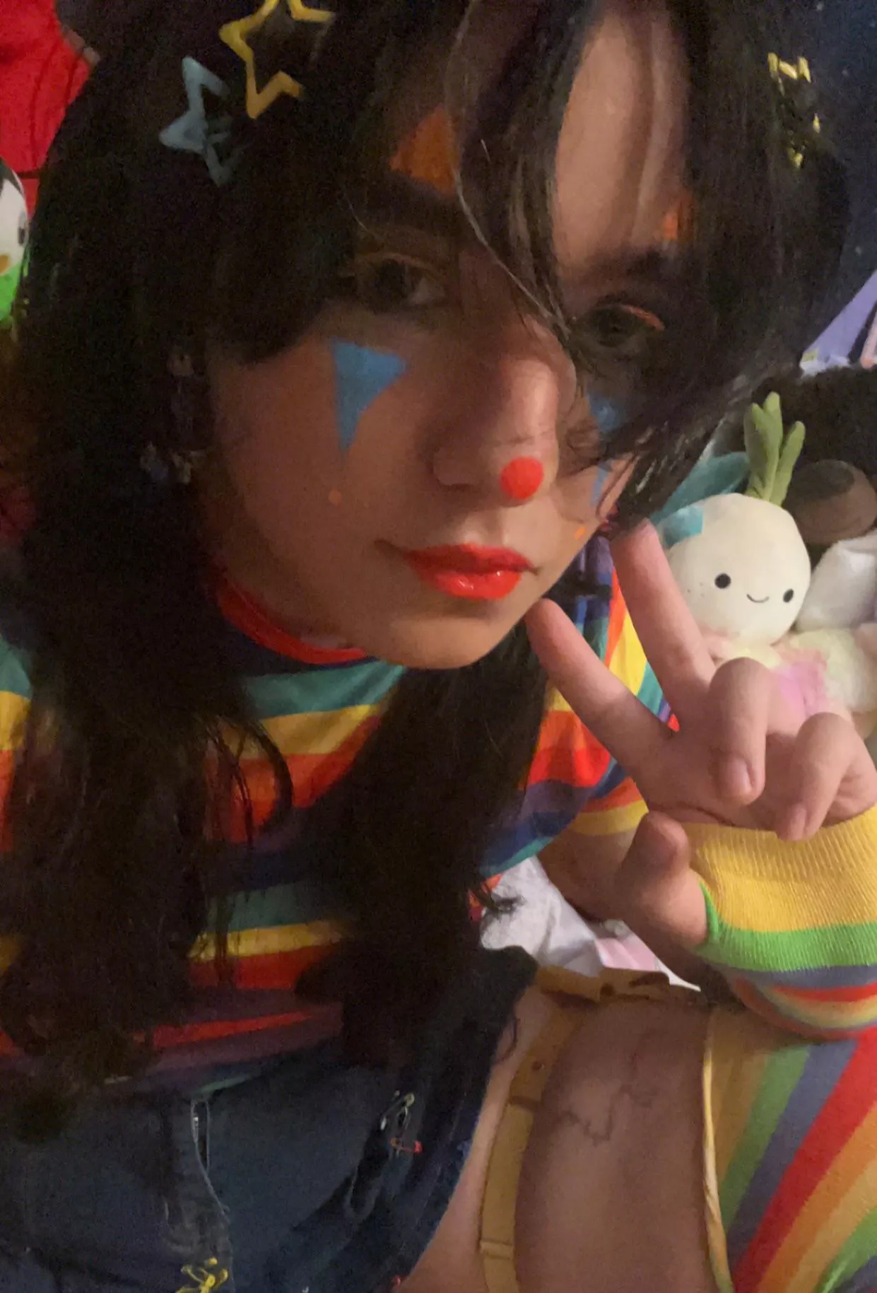 Clown outfit and makeup 