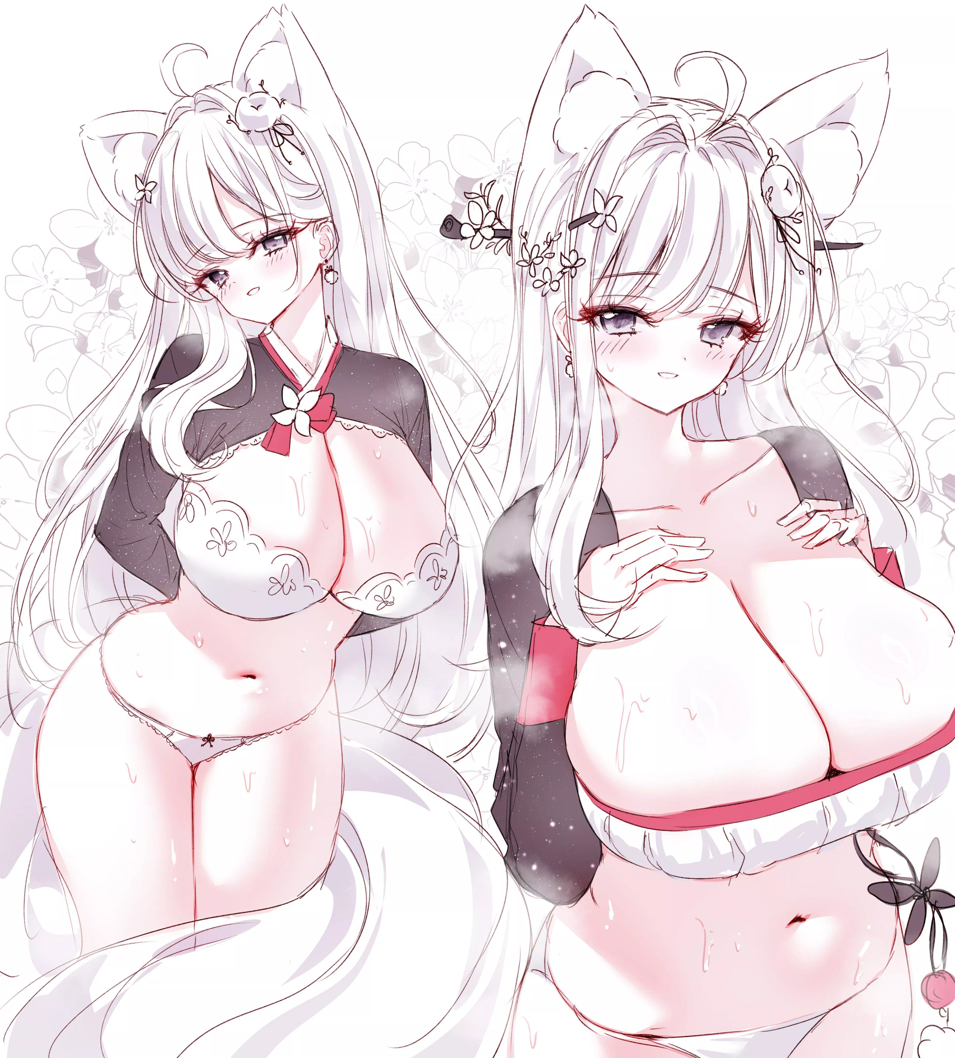 Fluffy white fox onee-san