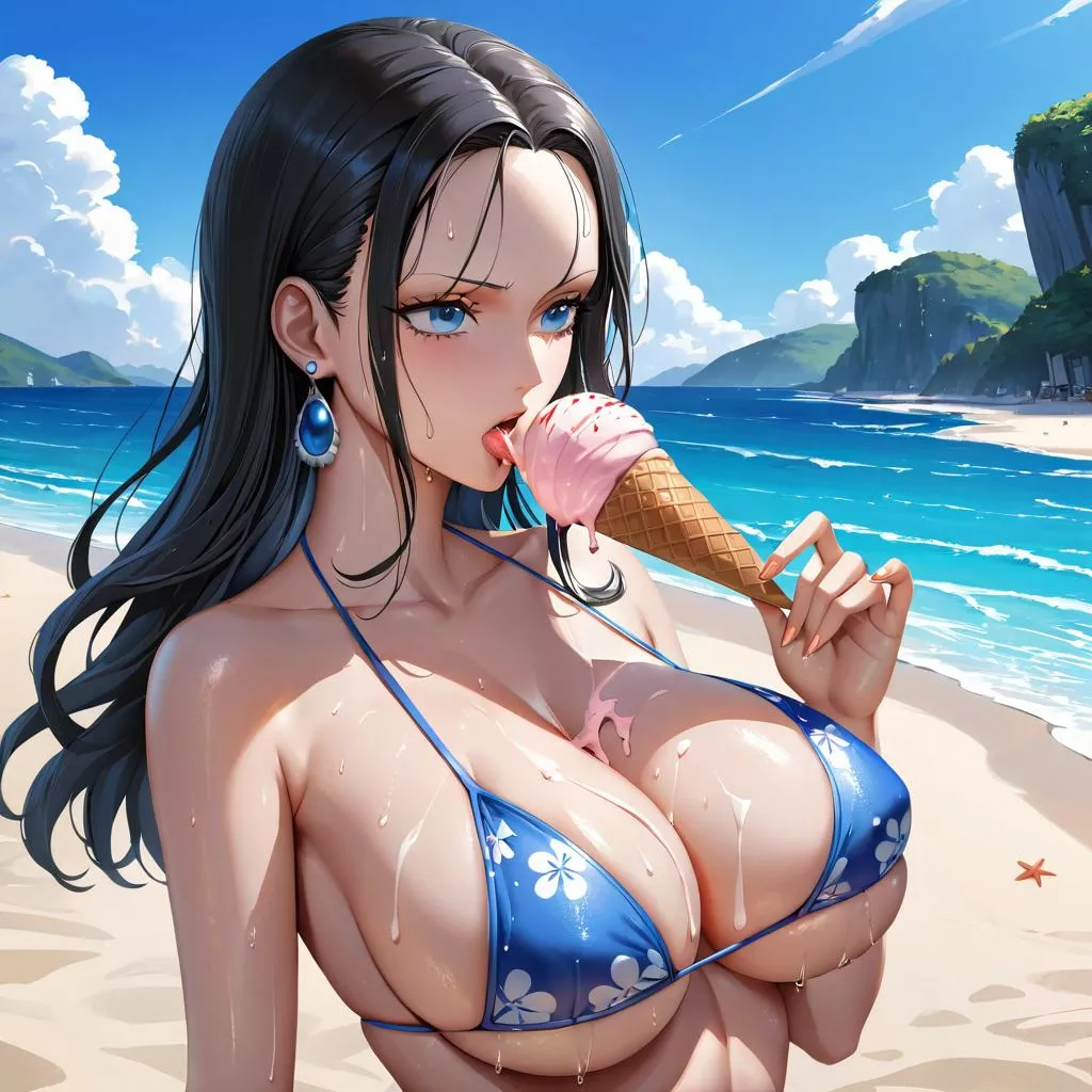 Nico Robin eating ice cream 2