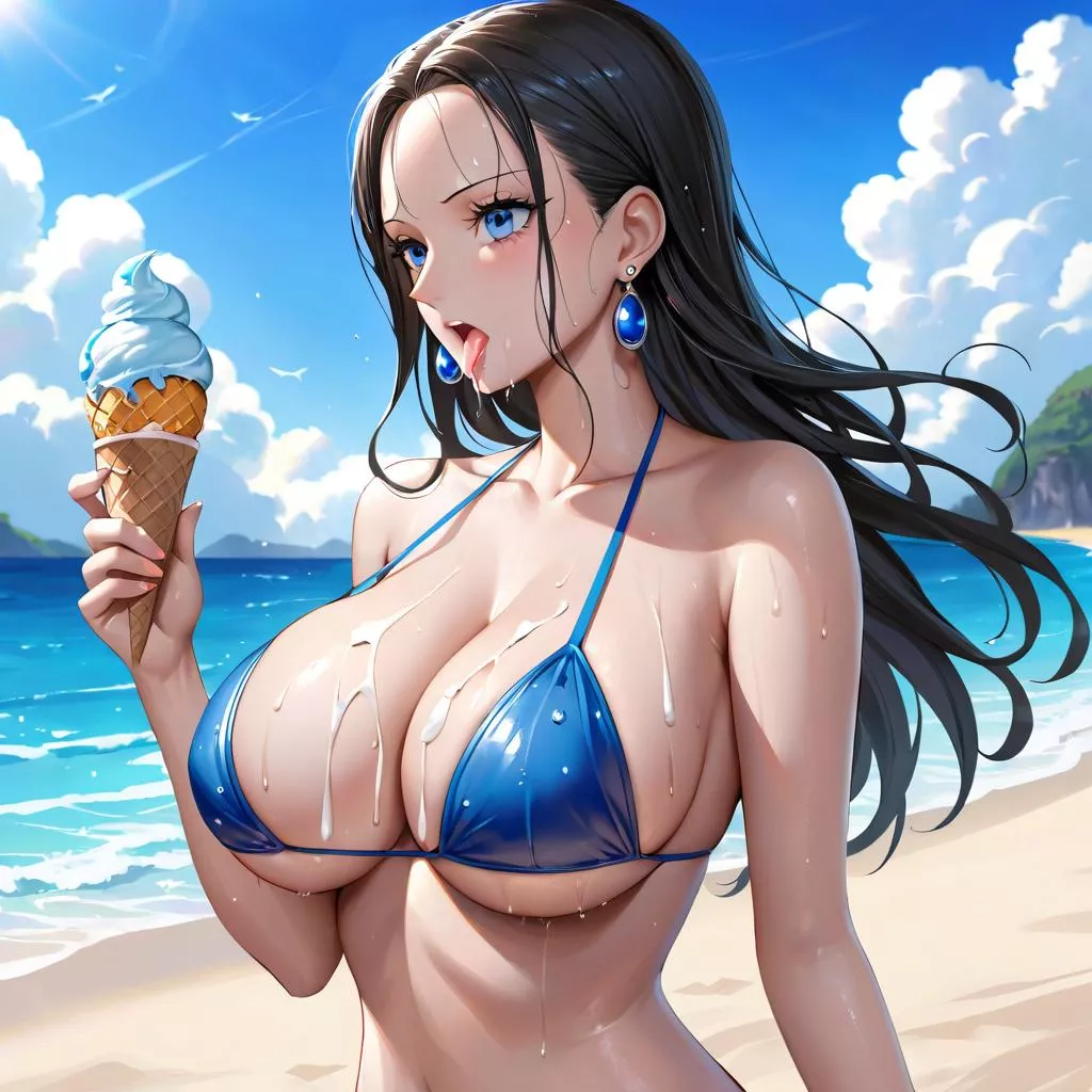 Nico Robin eating ice cream 3