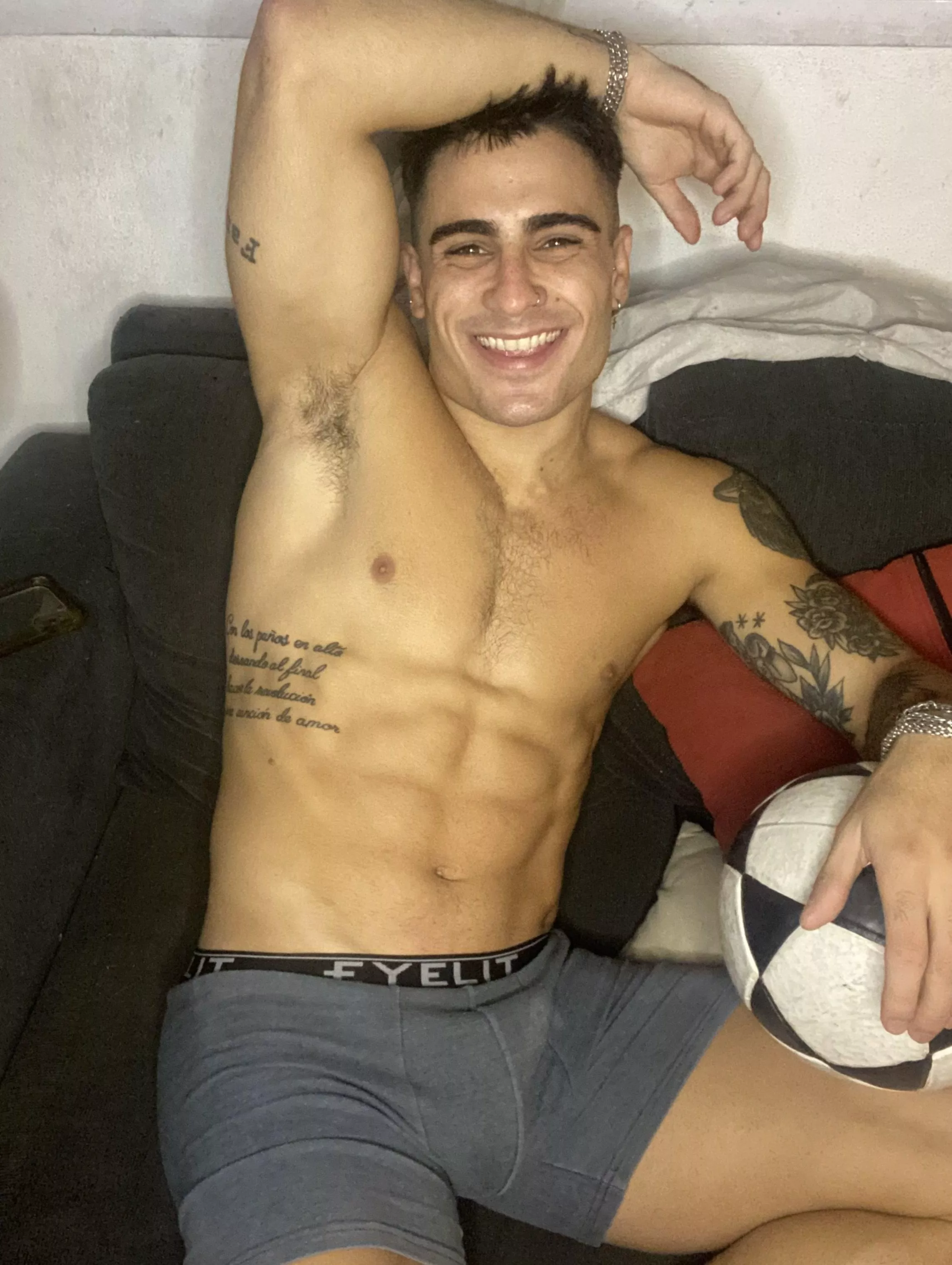 Which do you prefer, my goals or my glistening armpits post-match?