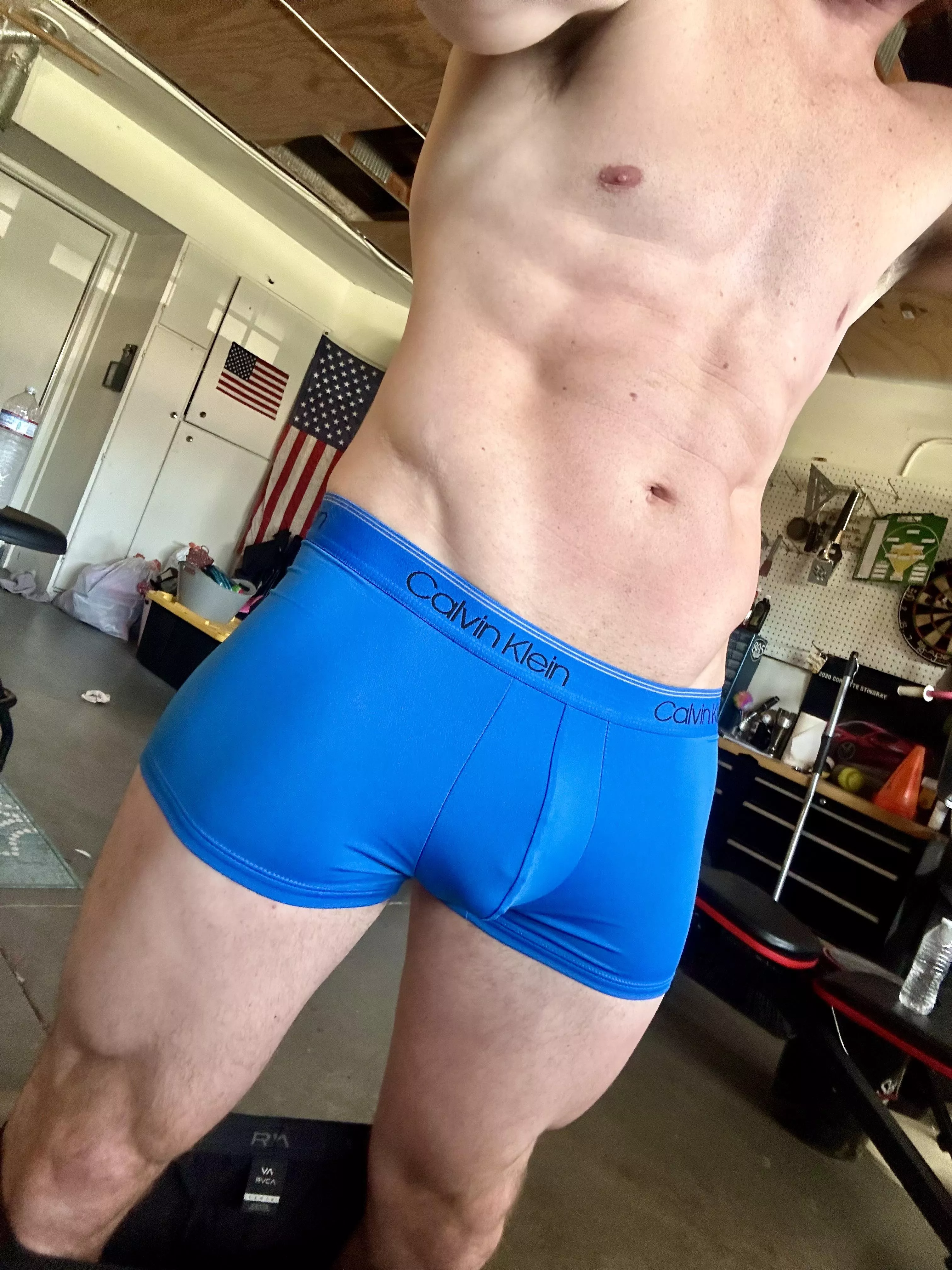Blue trunks today !