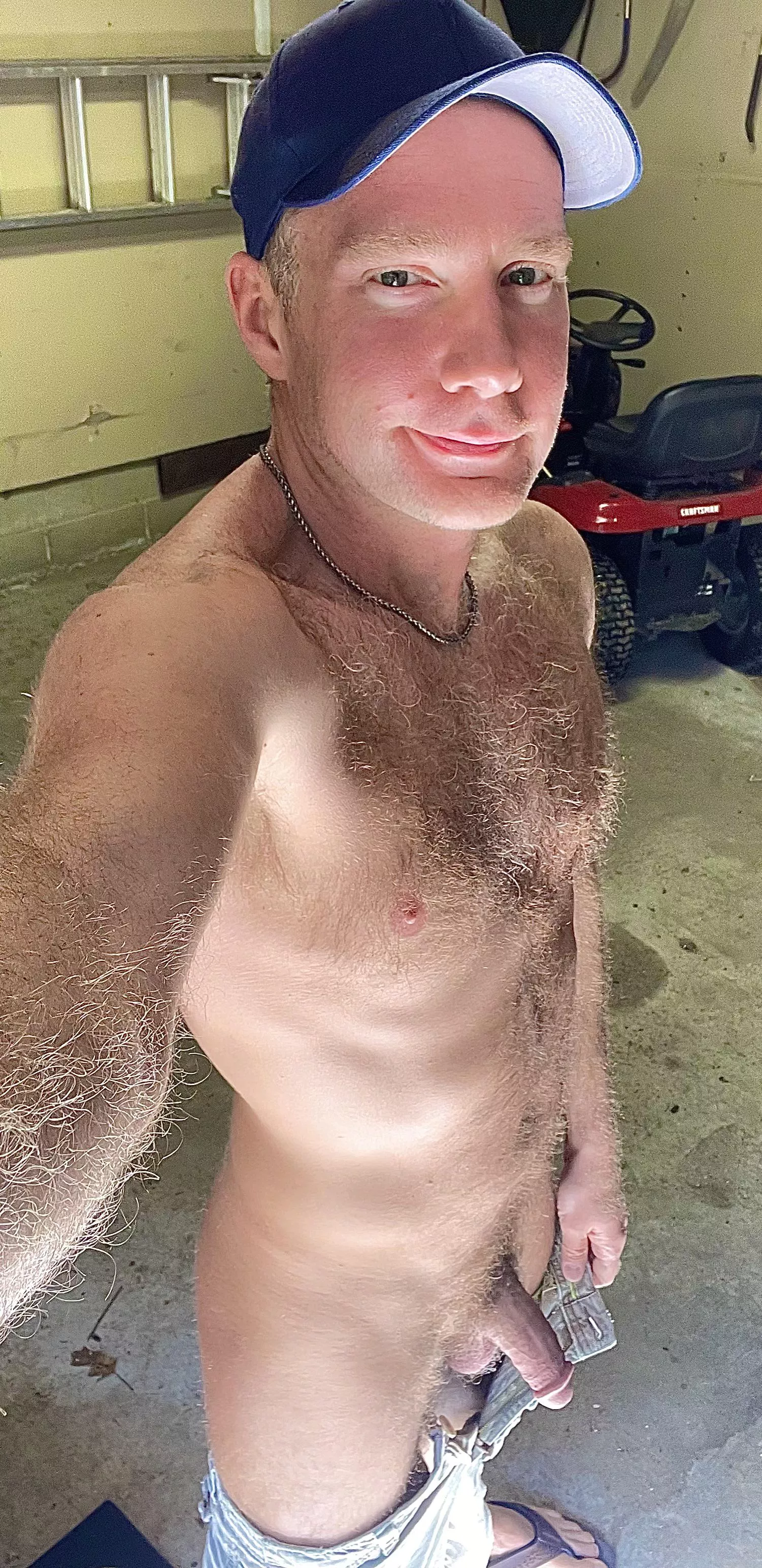 Hairy on a hot day results in sweat and musk.