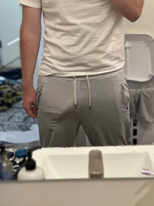 I like pretending my cock isn’t as noticeable as it is