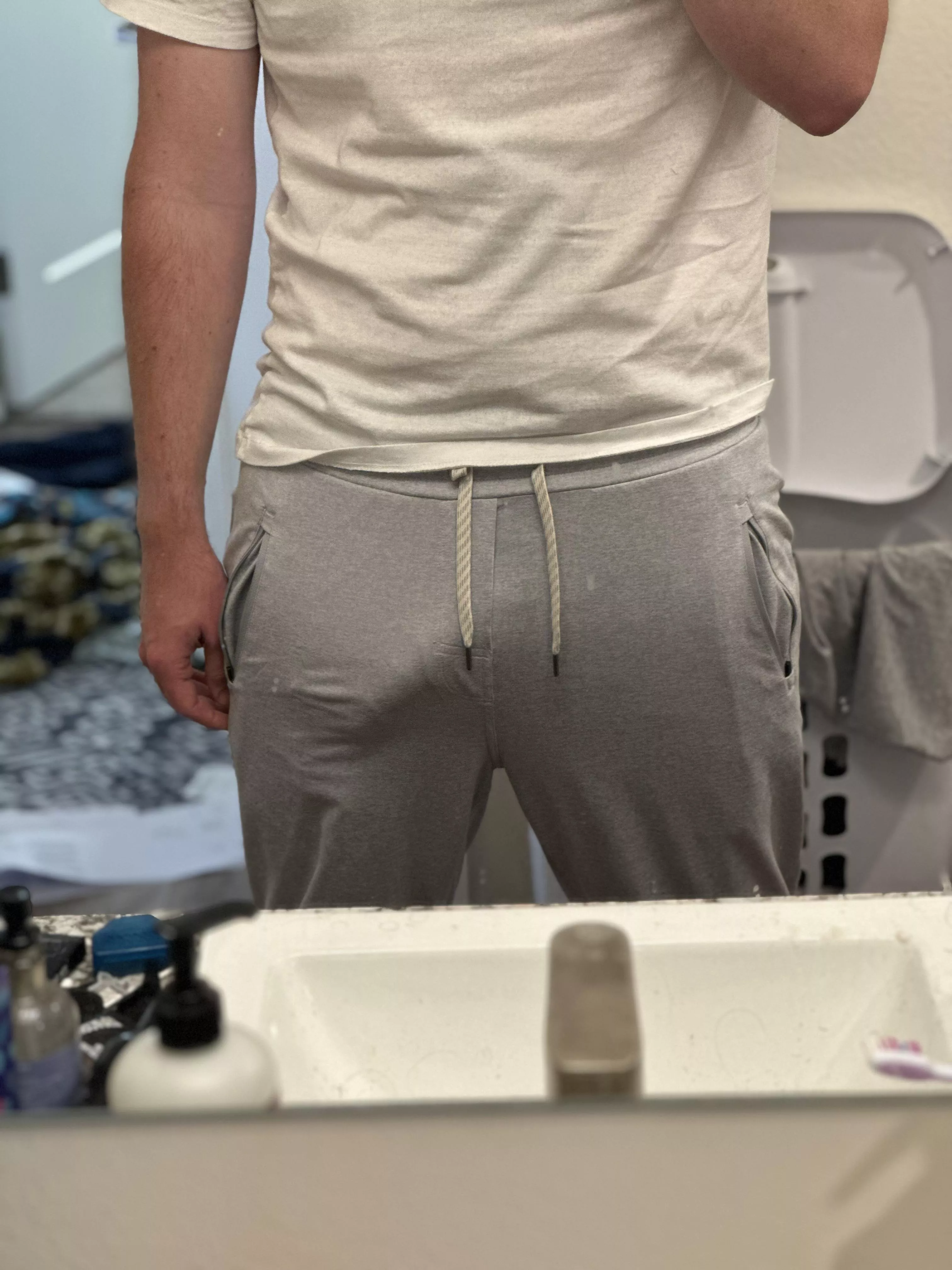 I like pretending my cock isn’t as noticeable as it is