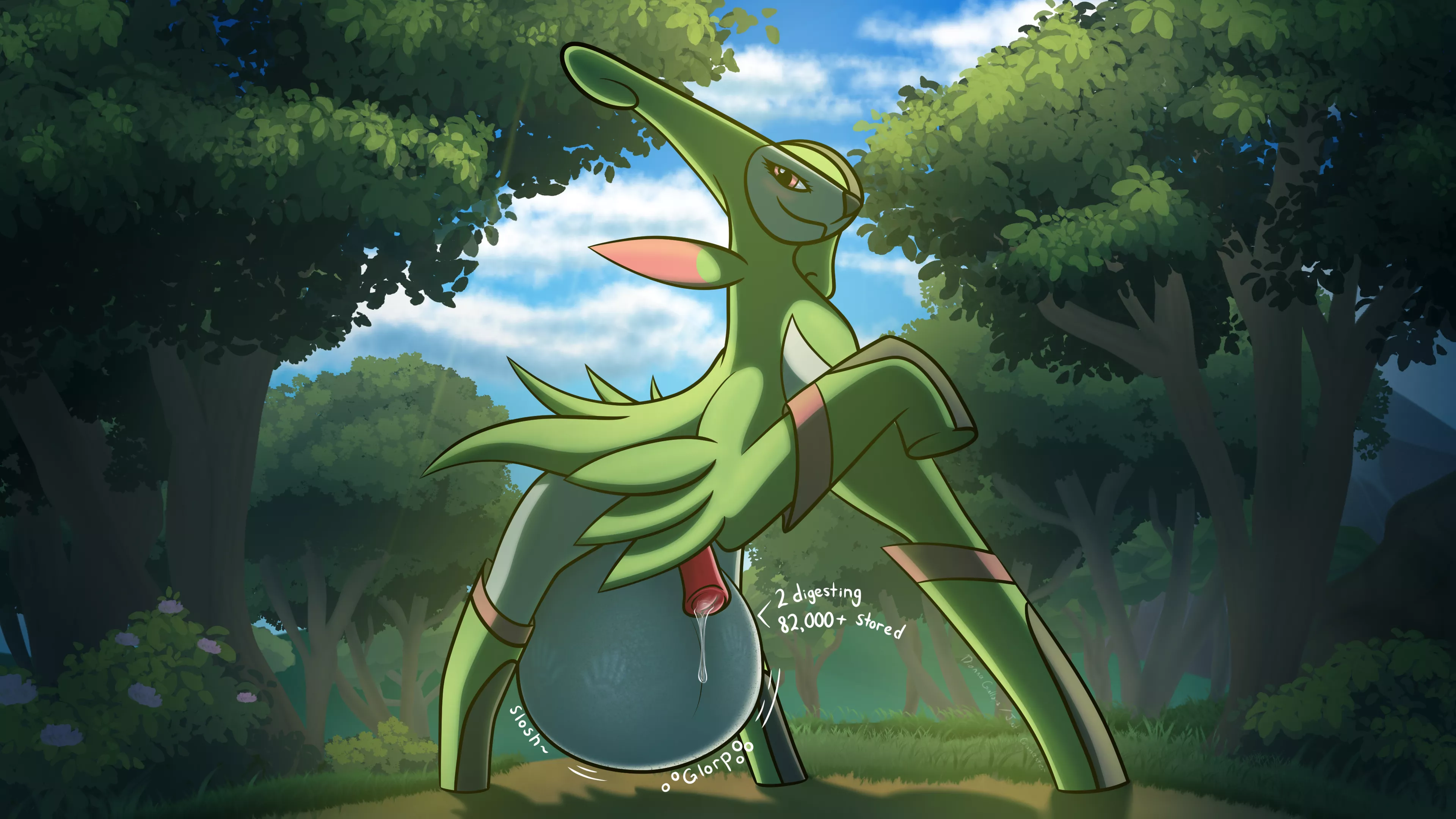 {Image} Virizion's Forest - CV alt (By DiannaGallops/Me) [Cock vore] [Mass vore] [Digestion] [Story available in source links]