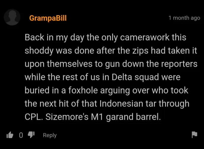 Well, you wanted a real amateur video, the guy didn't have a steadycam!