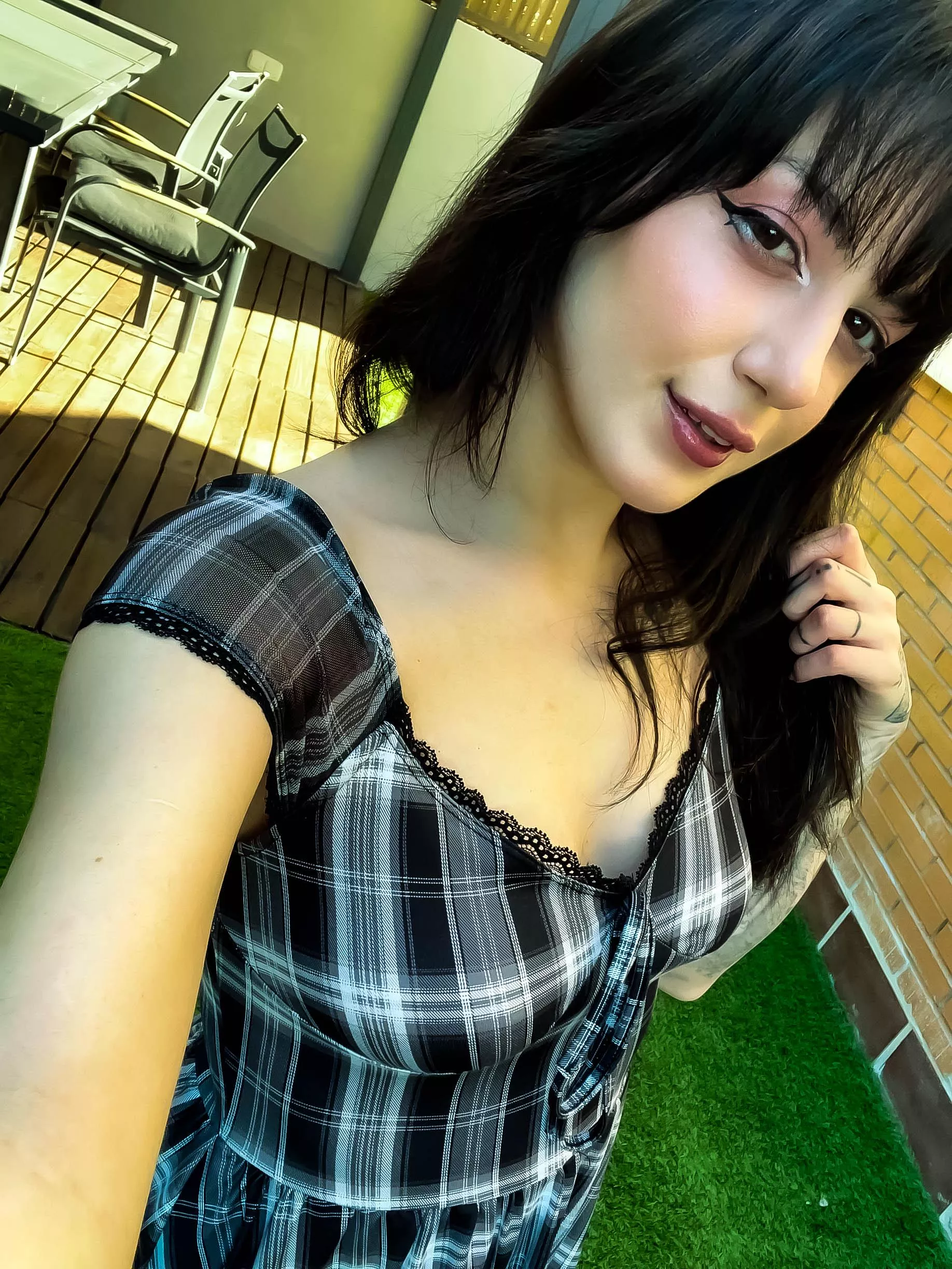 Would you have fun with me in garden even we could caught by some neighbors