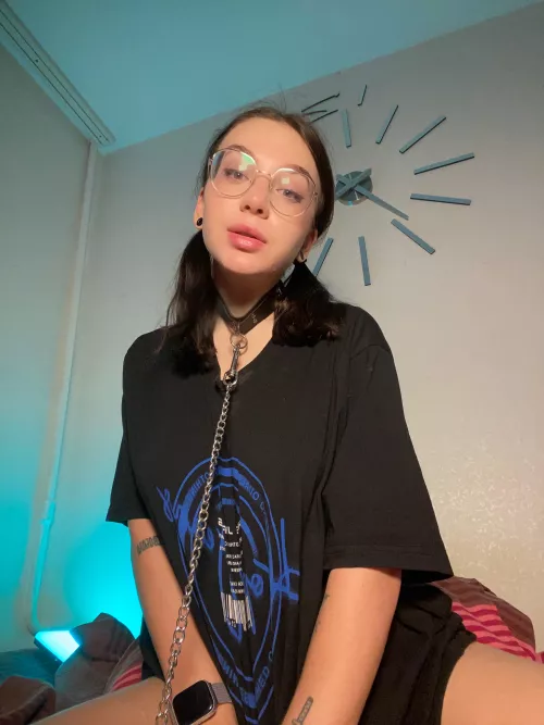 Your obedient bitch on a leash on guard