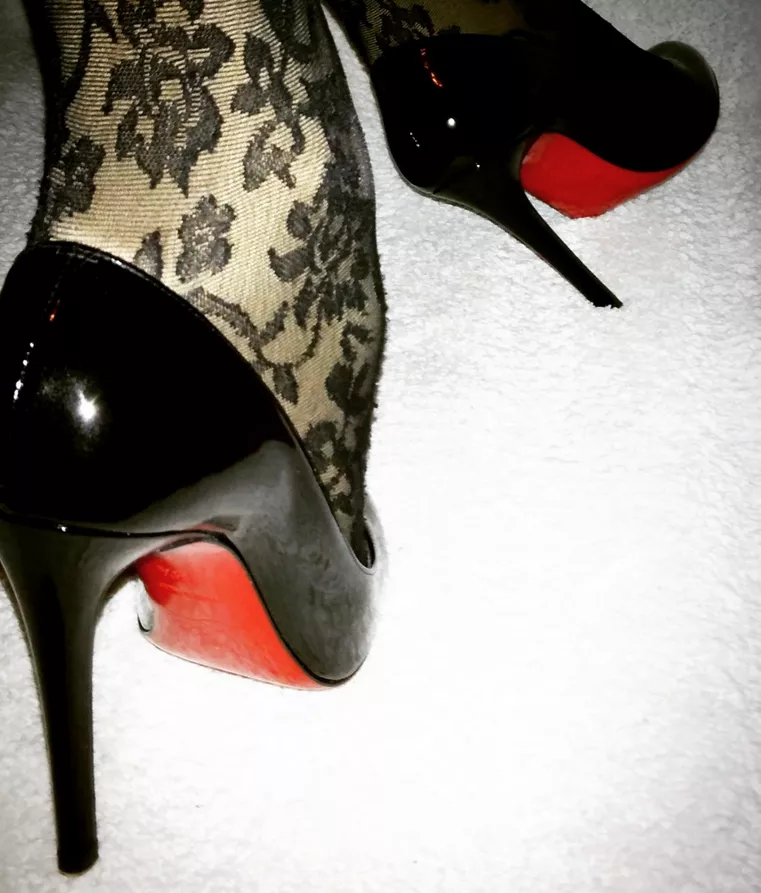 close up of my red soles