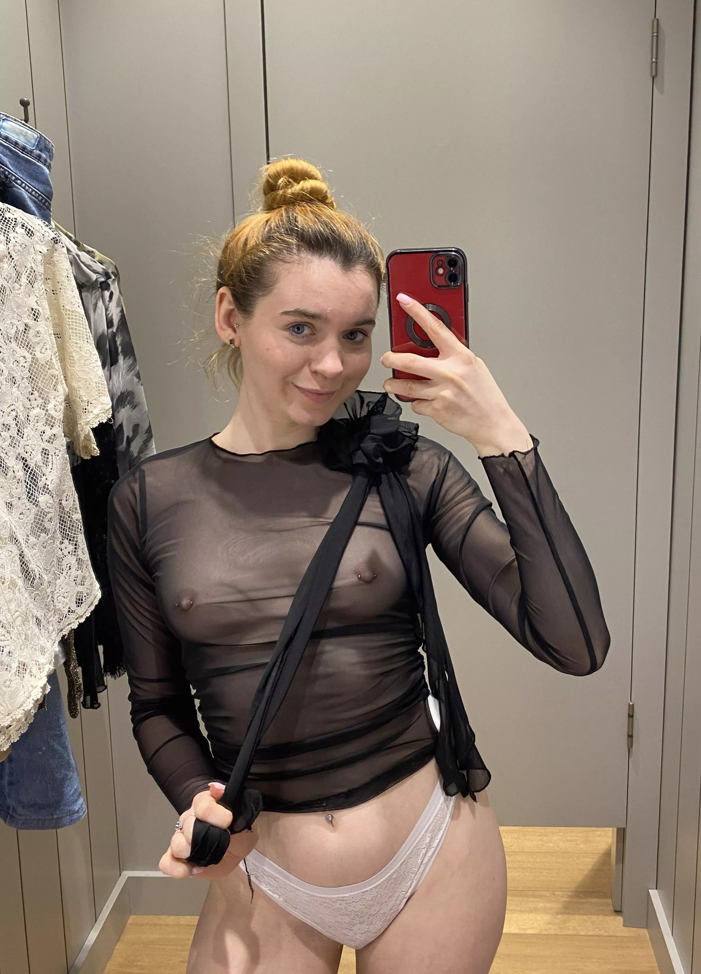 Enjoying my self in the dressing room