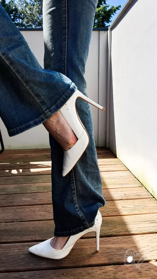 Just the white pumps