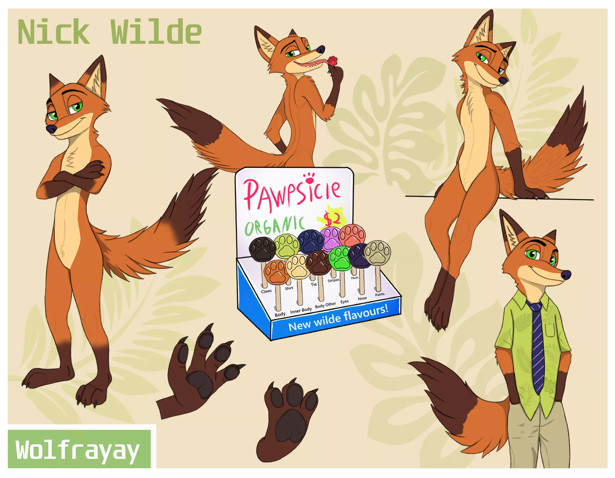 Nick Wilde Refsheet (Art by me)