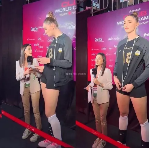 Turkish Volleyball player Zehra Gunes vs Reporter