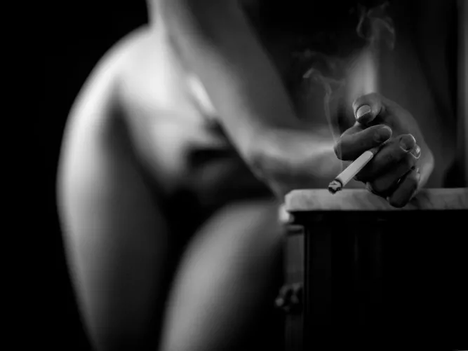 Black and white nude