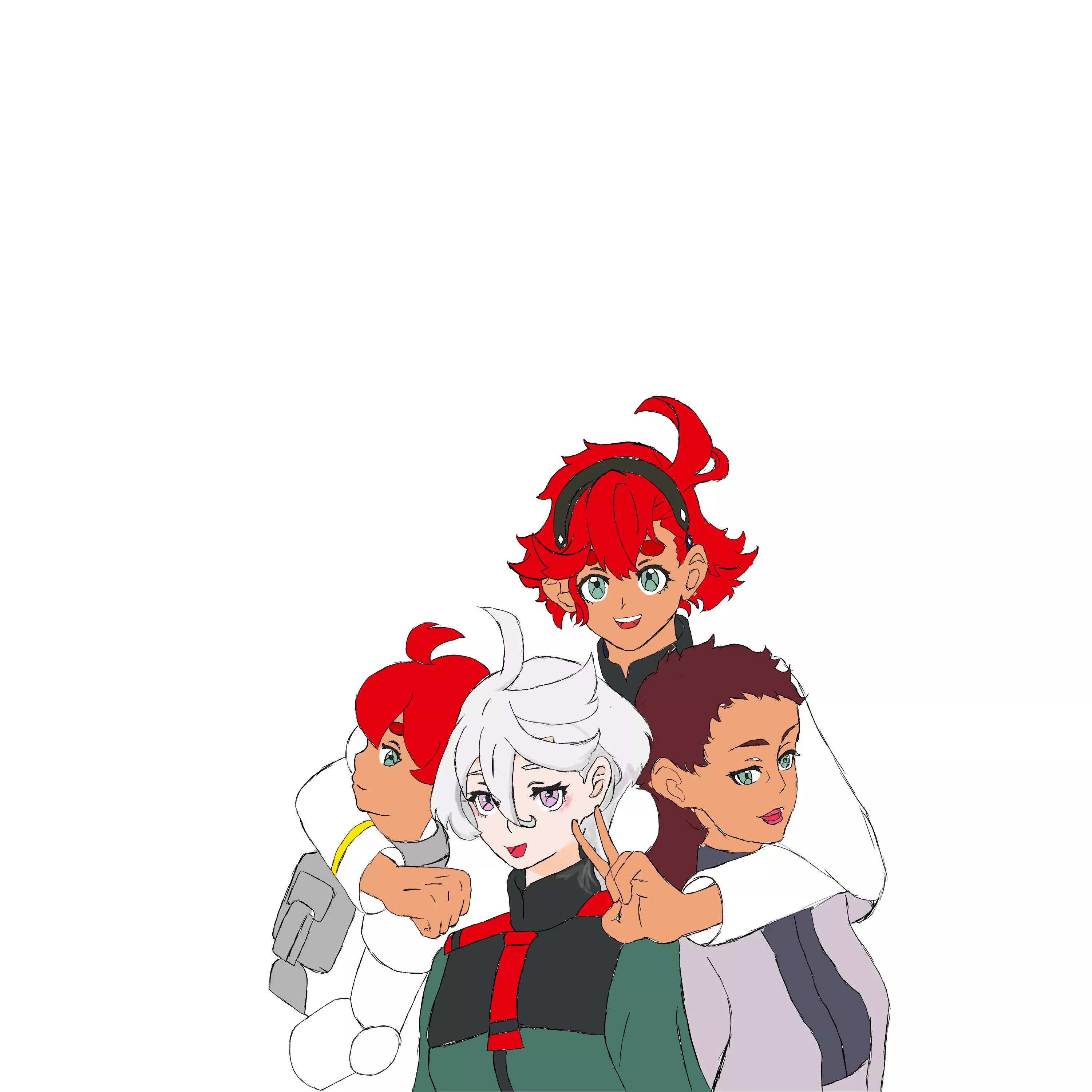 Happy family photo. [Fanart] [Gundam Witch Of Mercury]