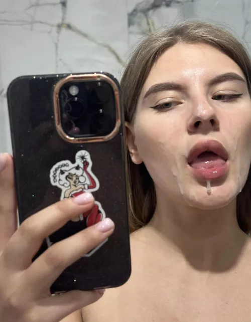 I love it when there is a lot of cream on my face