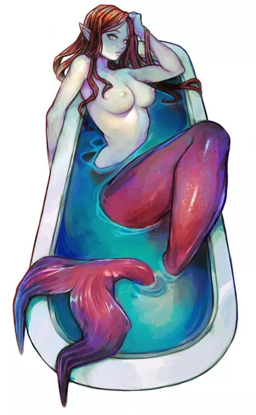 Mermaid in a bathtub 