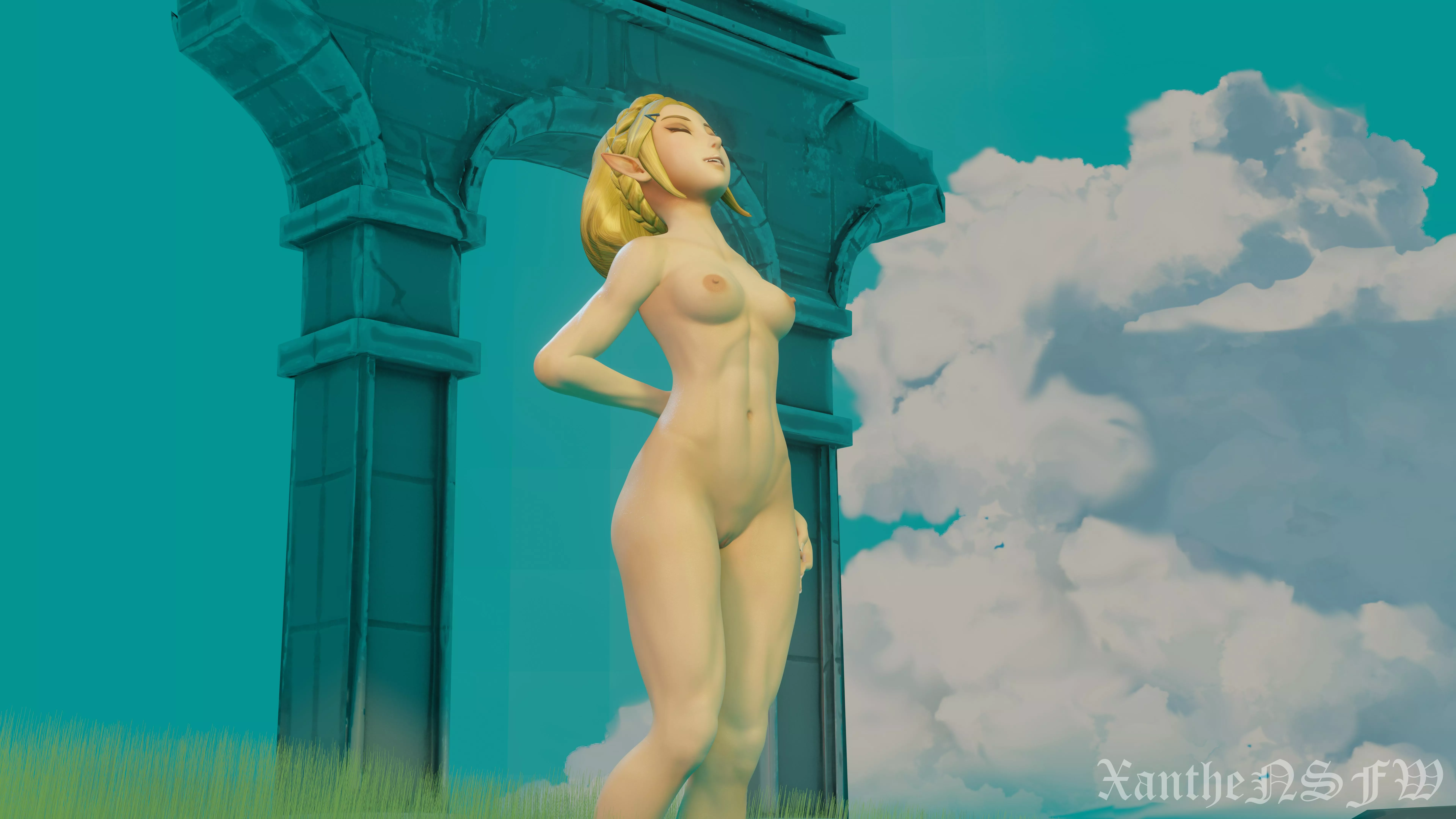 [OC] [XantheNSFW] Zelda enjoys the breeze on her bare skin