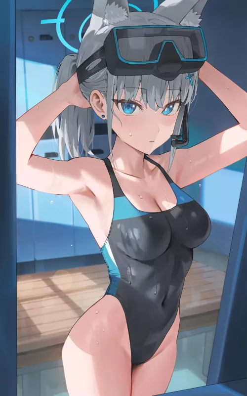 Shiroko ready to swim (hood (james x))