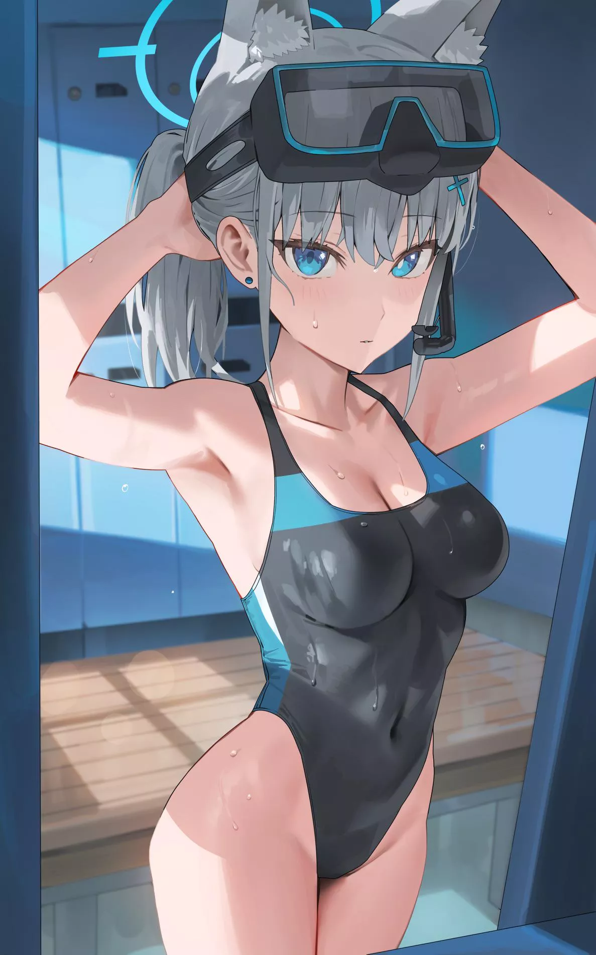 Shiroko ready to swim (hood (james x))