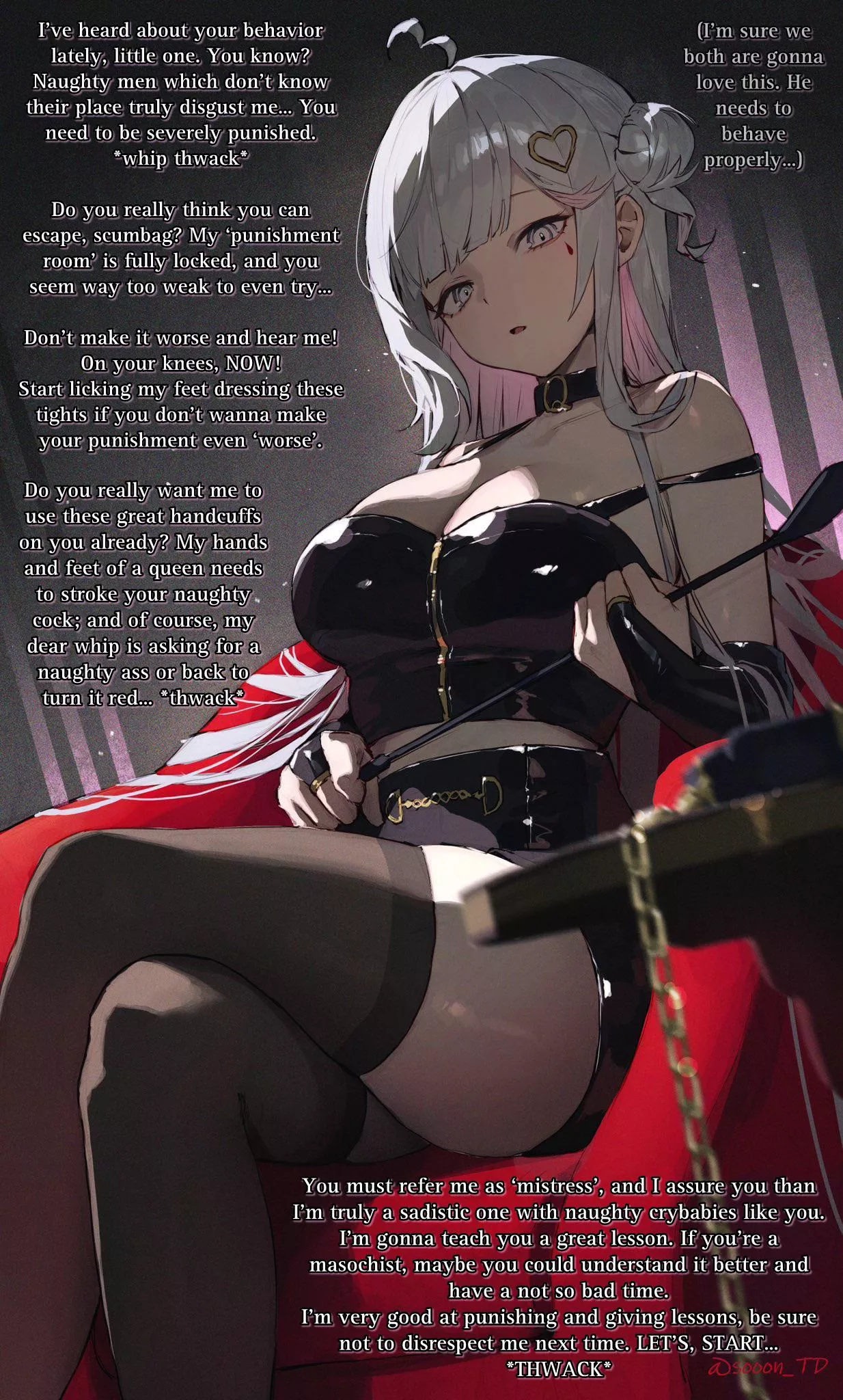 You’ve been a naughty boy ~ [Femdom] [Implied BDSM] [Male POV] [Dominatrix outfit] [Punishment]