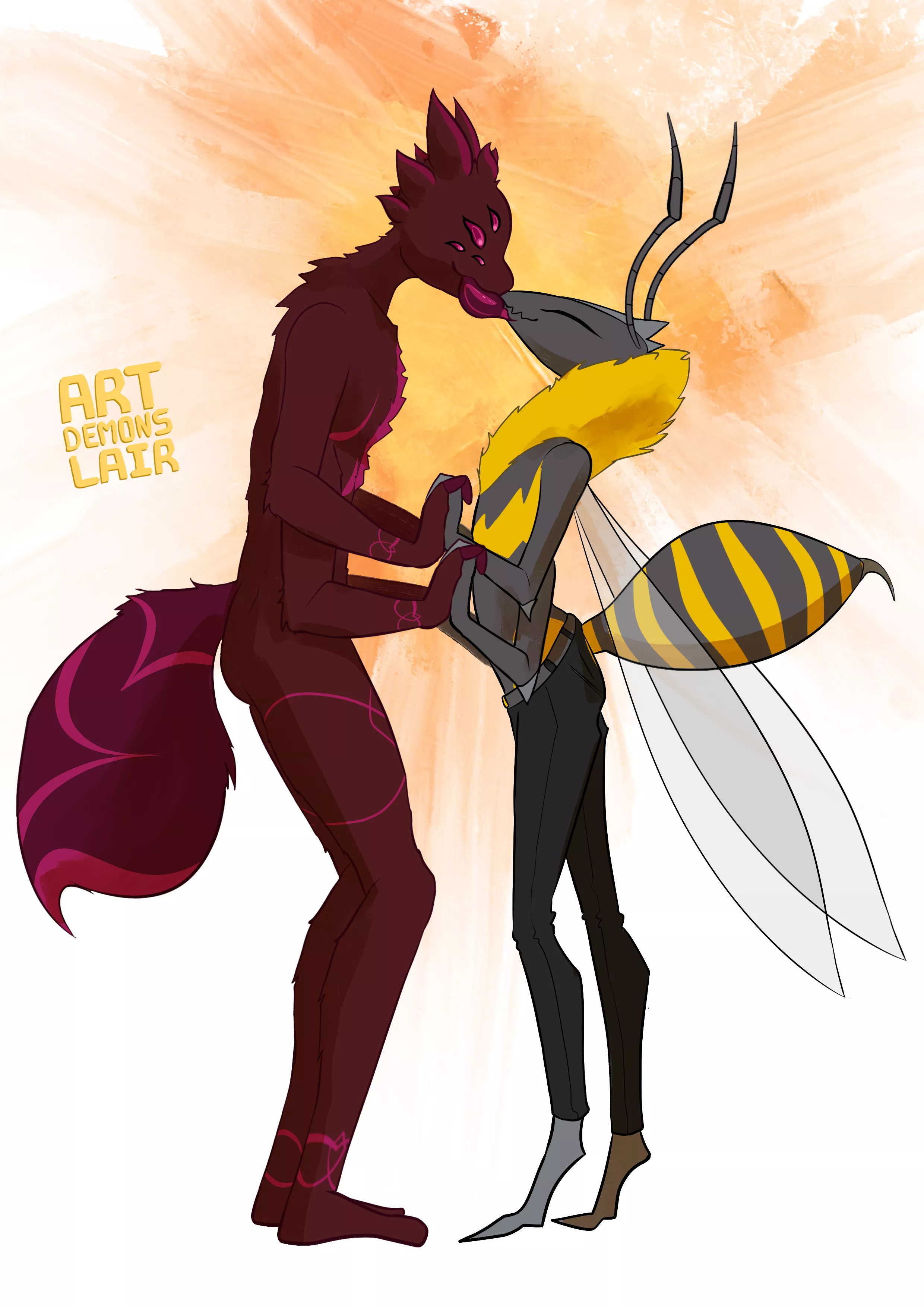Bet you haven't seen gay bugs before. (Art by Artdemonslair)
