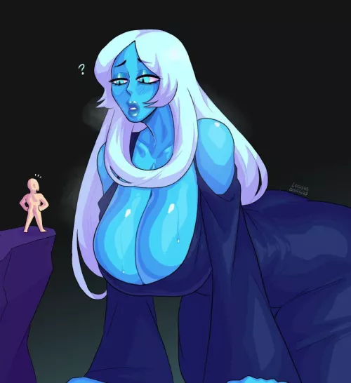 Blue Diamond deep cleavage (loggus_doggus)