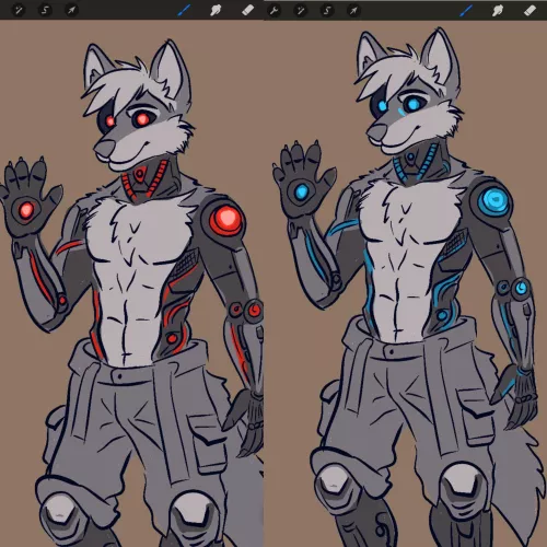 Designing a character. Can’t decide. Red or Blue?