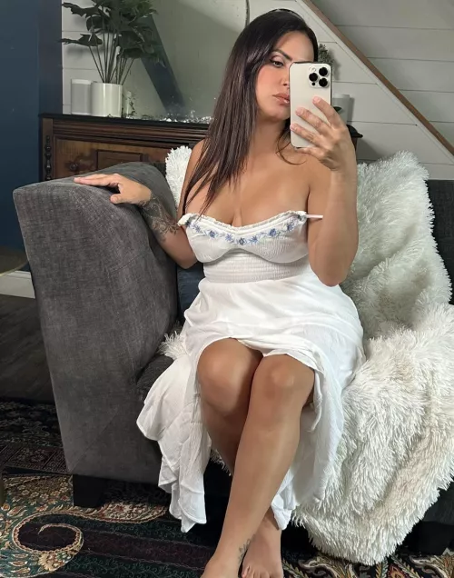 It’s a white dress so you know I’m innocent. [F]