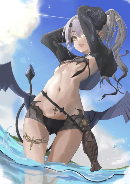 Melusine in a swimsuit