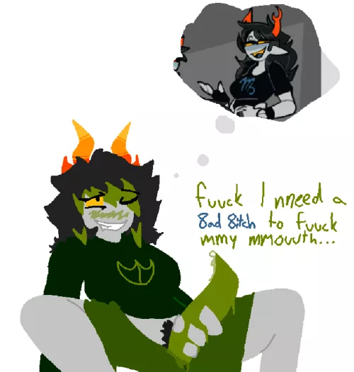My trollsona is a bit of a freak lol                  ...what do you mean that's because she's me (Vriska by xenopavilia)