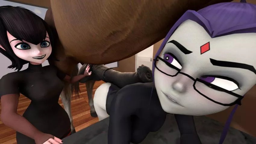 Raven & Mavis teasing a hung stallion.