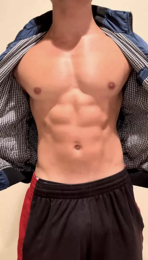 [23] Opening my coast guard jacket so I can press my rock hard ABS on you while we hug 🥰🥰