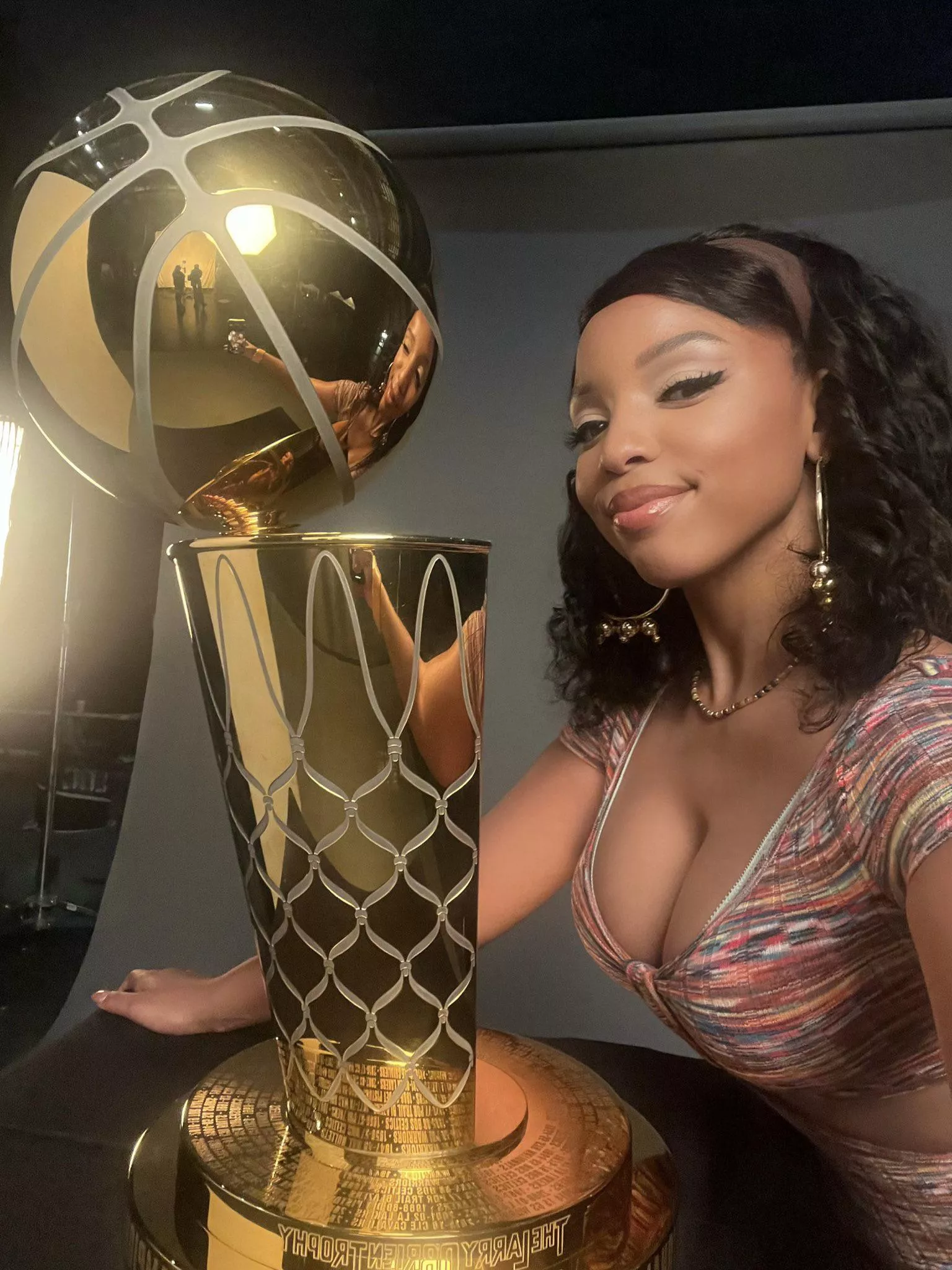 Chloe with Larry O’Brien