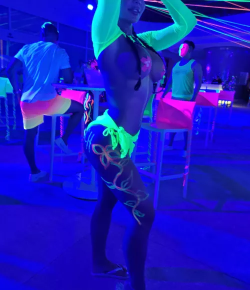 I can't get enough of Neon nights in Mexico. I always end up back in the room with a new guy... or two