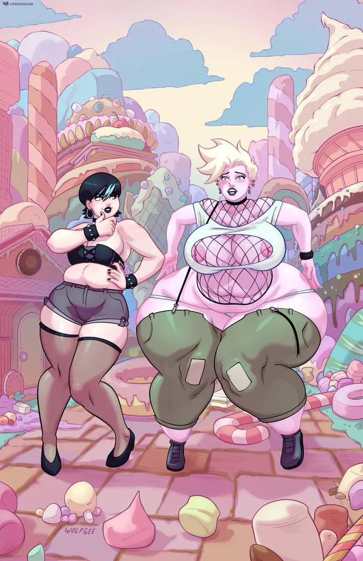 She's Such a Cream Puff (BE, ass expansion, clothes ripping, body expansion)