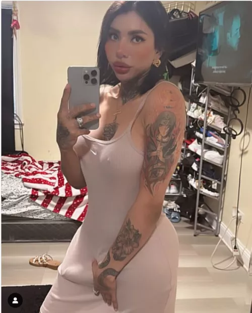 thekattywong2 showing off her hardened tbulge